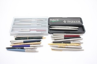 Parker Ballpoint Pens Biros Inc Vintage Boxed Brushed Steel Job Lot