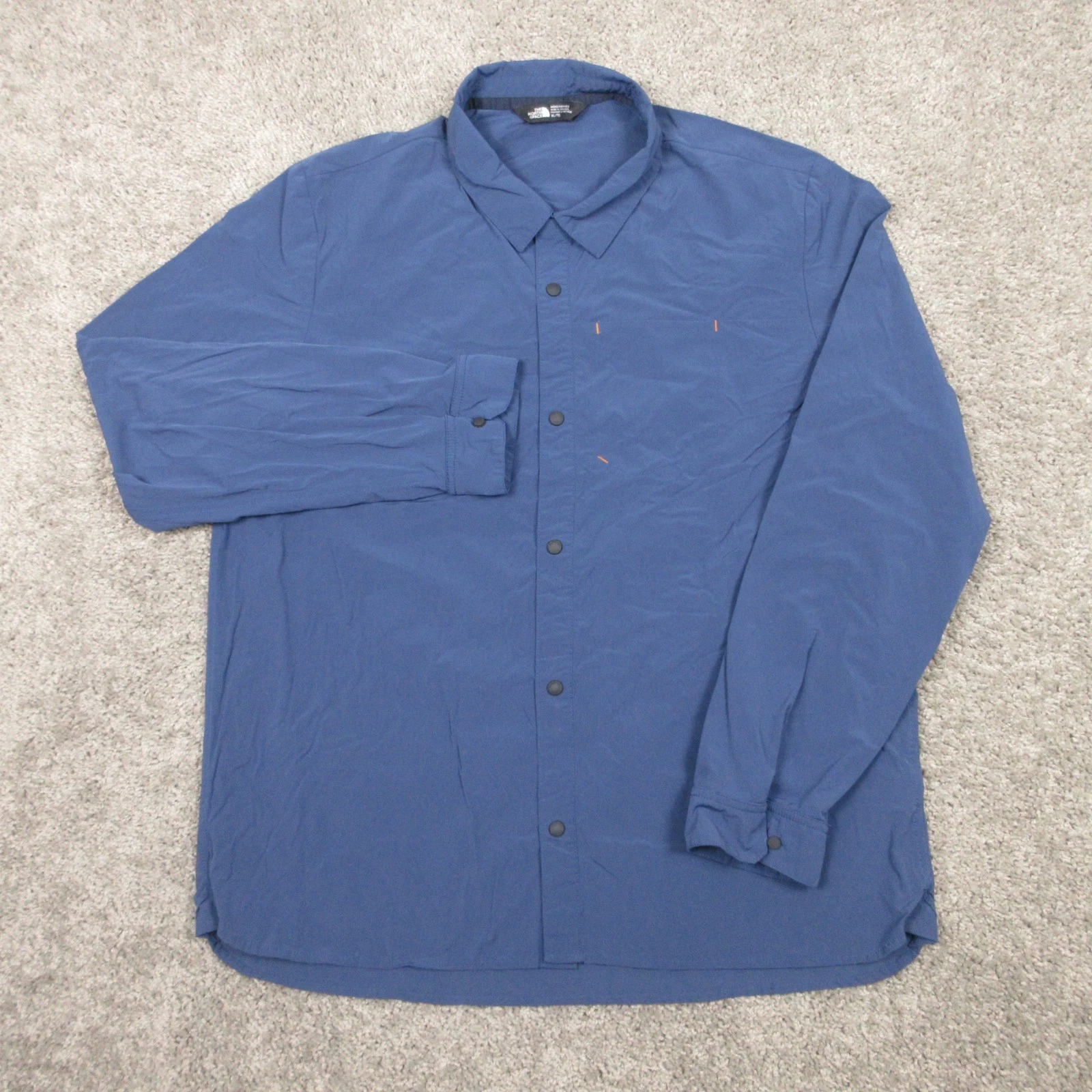 The North Face Shirt Mens XL Blue Performance Snap Hiking Outdoor Walk Button Up