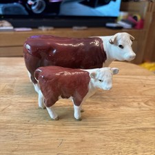 Figurine - Bewsick - Hereford "Champions" Cow and Calf in Perfect Condition 