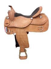 Buckstitch Trainer Saddle Roughout Training Saddle 15 16 17 Western Saddle