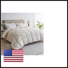 Puredown Goose Feather Down Fiber Comforter - 100 Organic Cotton Cover All