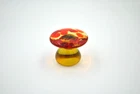 Vintage Blenko Glass Mushroom Paperweight - 7020S - Light Amber/Orange