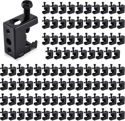 Patioer 100pcs Spring Steel Beam Clamps 1/4''-20 Metal Beam Hangers Bolt on Clamp