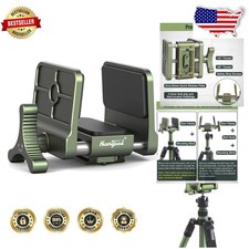 Durable Green Aluminum Gun Clamp Saddle Tripod Mount, Quick Release, Hands-Free