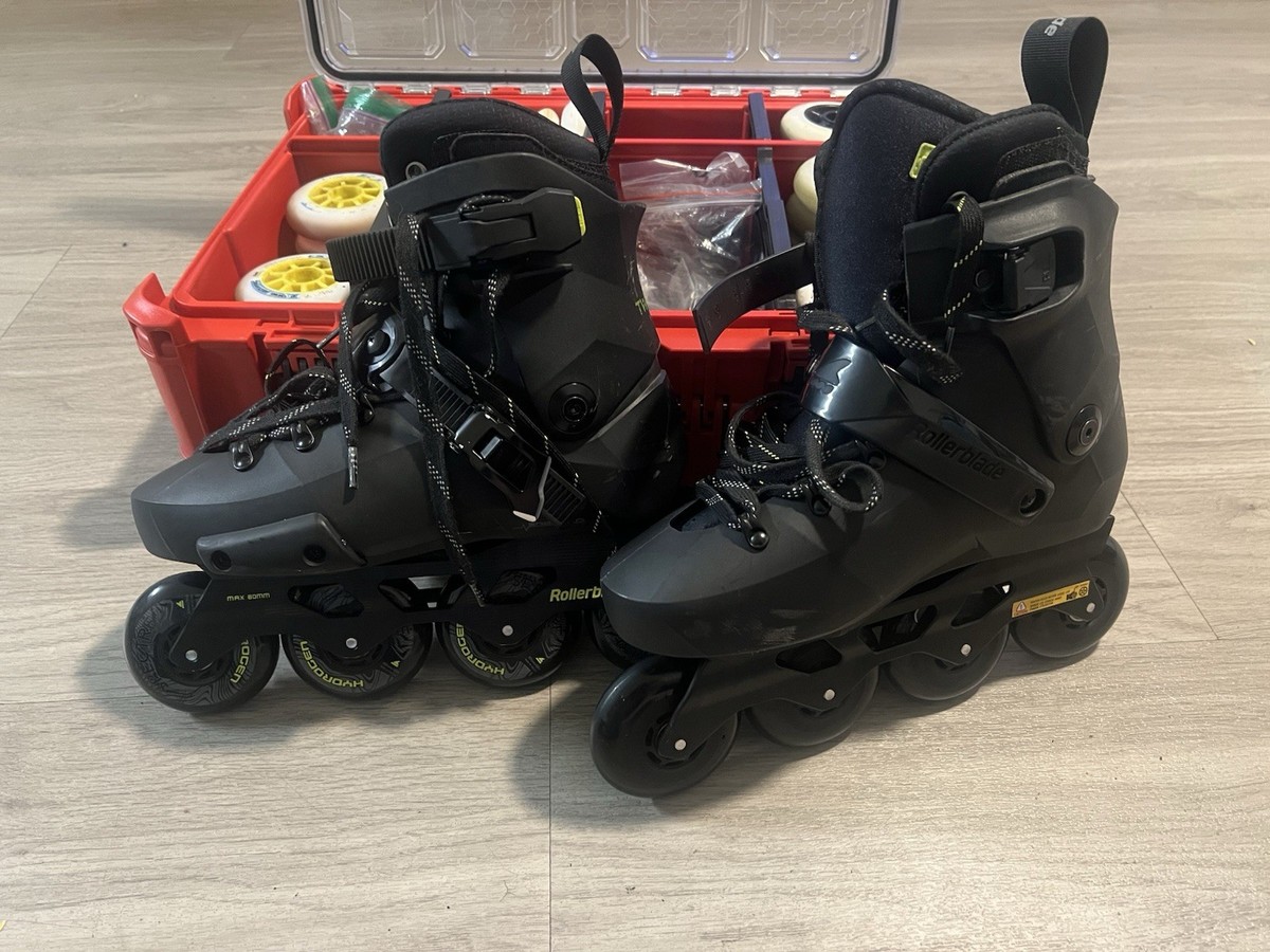 Rollerblade Twister XT Inline Skates Black/Lime, Size US 8 
