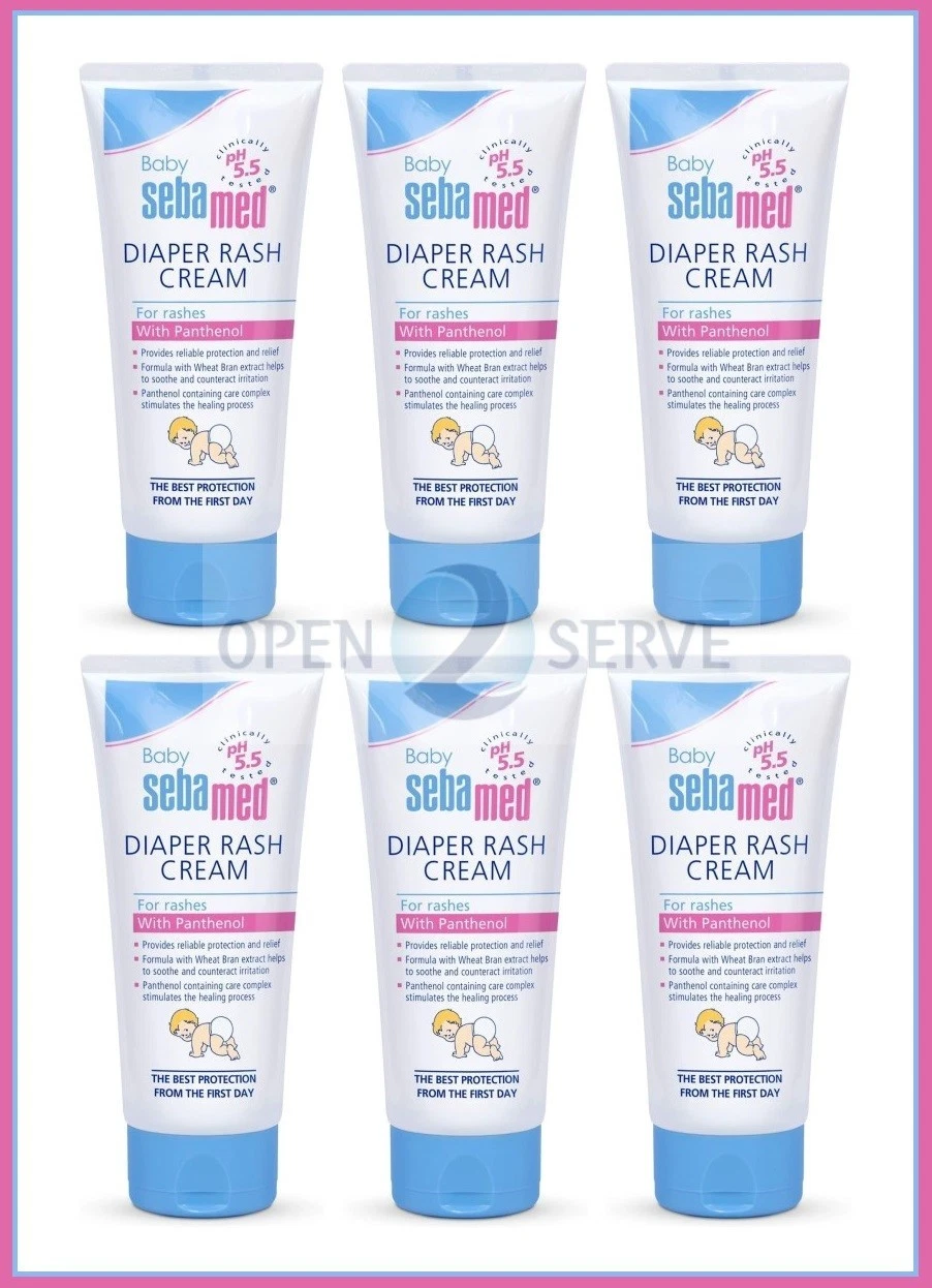 6x Baby Sebamed Diaper Rash Cream 100ml | Panthenol Wheat Barn Soothes Heals