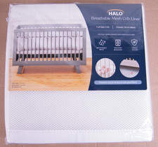 HALO Innovations Breathable White Mesh Full Size Crib Liner Patented Design NEW