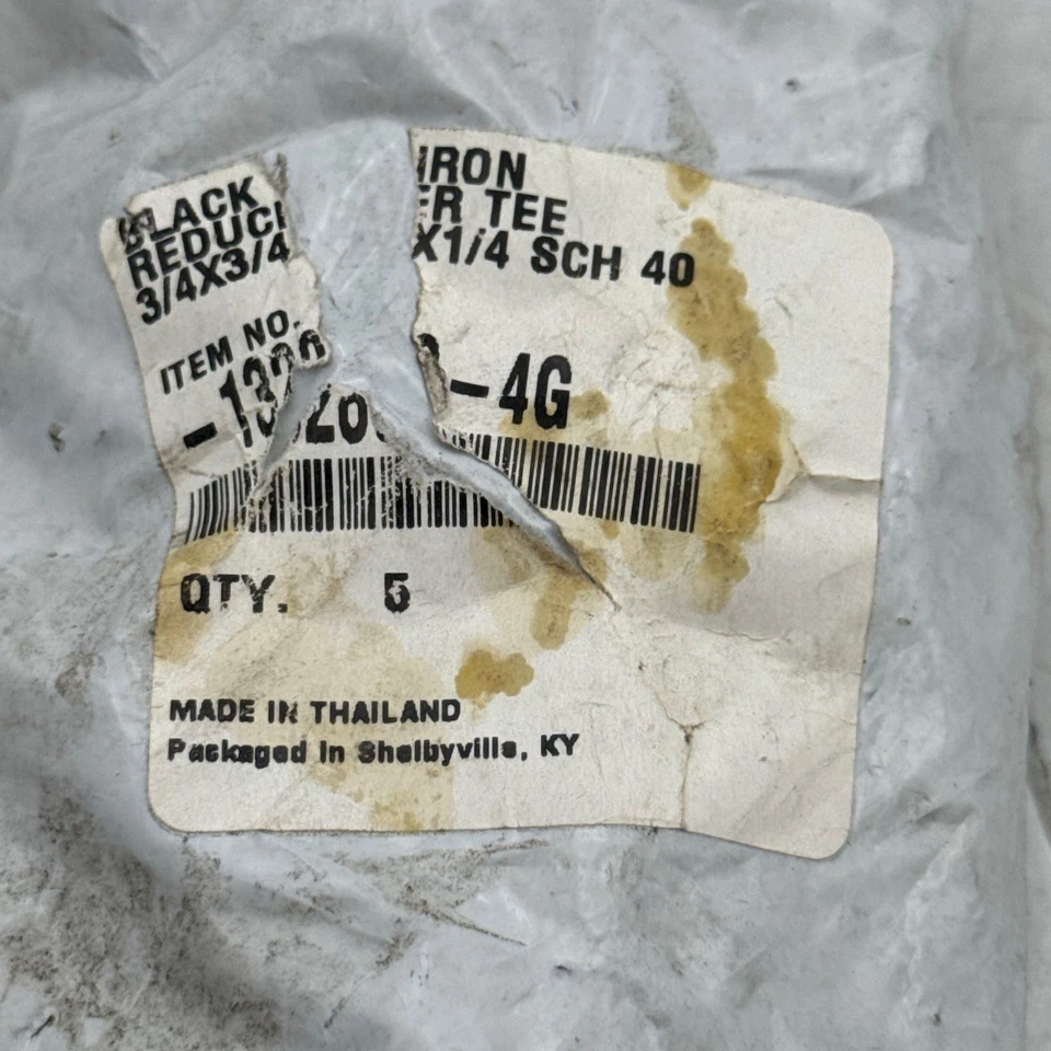 Black Iron Plumbing Fitting Pipe Sch40 Tee 3/4x3/4x1/4 Inch 1320-1-4G Pack of 5 - Image 4 of 4