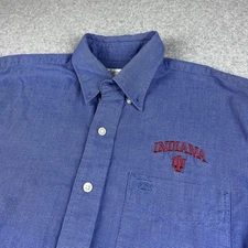 Cutter & Buck Shirt Medium Indiana Hoosiers Embroidery Long Sleeve Button Blue