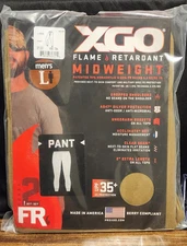 Mens XGO Tan 499 FR Phase 2 Midweight Winter Thermal Fire Retardant Pants Large