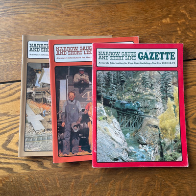 Lot of 3 Back issues Narrow Gauge and Short Line Gazette Model train 1983-93 G10