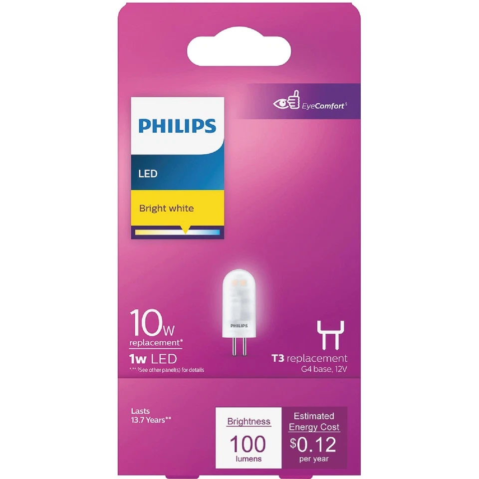 Philips 1W Clear T3 Bi-Pin LED Landscape Low Voltage Light Bulb 567180 Philips - Image 2 of 4