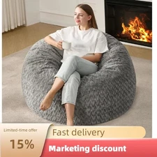 3ft Bean Bag Chairs for Adults Large Beanbag Chair with Chevron Plush Fur C