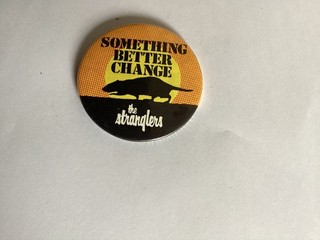 Original Vintage The Stranglers Something Better Change Metal Pin Badge Punk VGC
