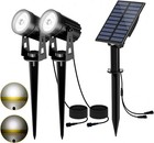 Solar Spot Lights LED Garden Outdoor Pathway Lawn Fence Lamp White Spotlight