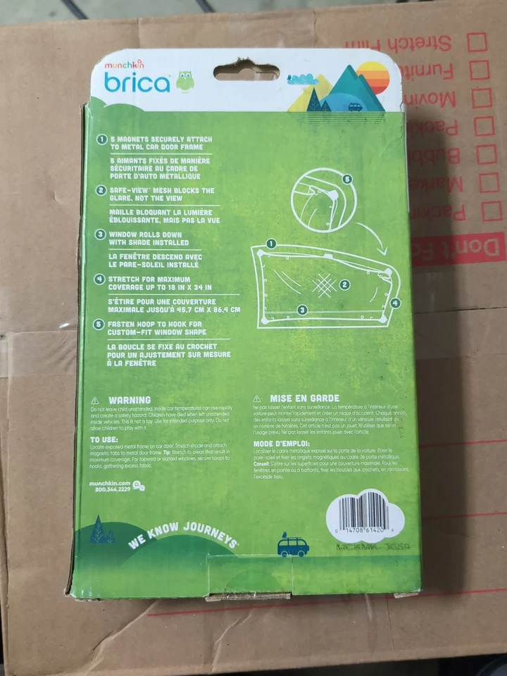 Munchkin Brica - Parasol elástico magnético para adaptarse - Negro - NUEVO Foto 2 de 3