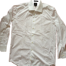 LIPSON CANADA MEN'S DRESS SHIRT WHITE L/S 2 PLY COTTON SZ 15 1/2 R