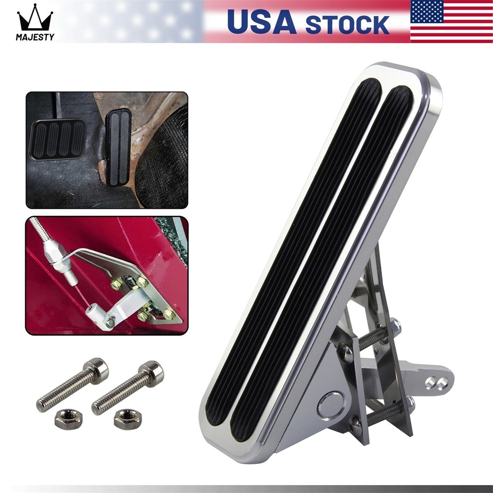 Billet Polished Aluminum Floor Mount Gas Throttle Pedal Chevy Ford