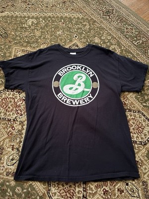 BROOKLYN BREWERY ~ BEER T-SHIRT ~ FRUIT OF THE LOOM ~ BLACK ~ L ~ MADE IN U S A