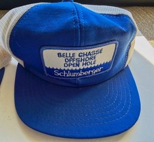 Vintage (early 1980s) Schlumberger Trucker Hat Belle Chasse Offshore