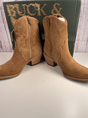 Buck & Brana Brooke Botines Mujer Cuero Camel Bordado 9 - Imagen 3 de 8