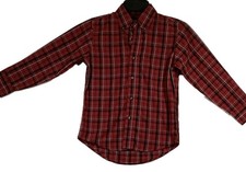 Boys Wrangler's Riata Red And Black Plaid Button Down Shirt Size MMM
