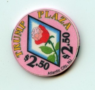 2.50 Chip from the Trump Plaza Casino Atlantic City New Jersey Ceramic
