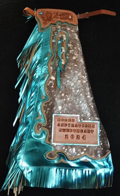 Custom Made Acid Wash Hair on Cowhide Chaps/Rodeo Royalty Chaps/Made In USA