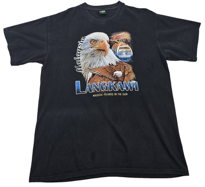 JM Herren XL Black Eagle Travel Baumwolle T-Shirt Kurzarm Rundhalsausschnitt