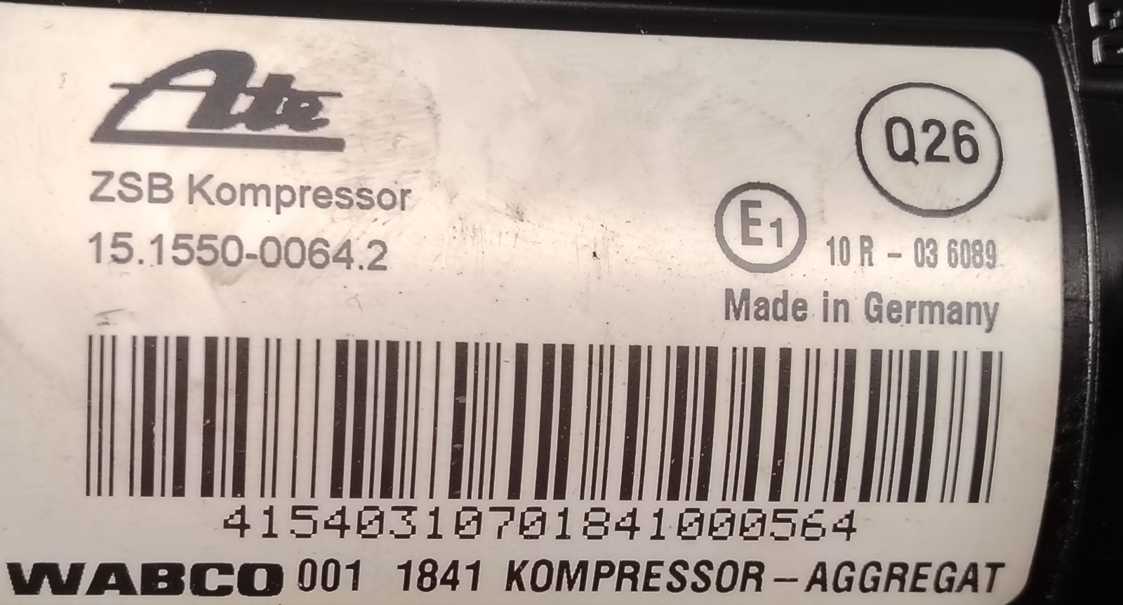 Bentley Continental Air suspension compressor P/N 3D0616005Q