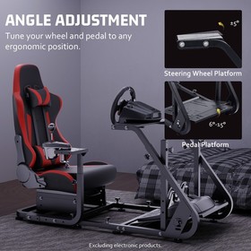 Hottoby G29 Racing Simulator Cockpit With Seat Fit Logitech G923 Thrustmaster