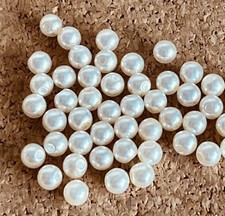 Job Lot ..45 Synthetic Pearls (4mm) Part Drilled (For Crafters & Jewellers)