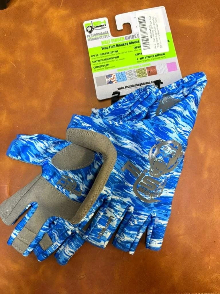 Fish Monkey Performance Half Finger Guide Glove FM11-BLWTRCAM-LARGE, L, NEW
Opens in a new window or