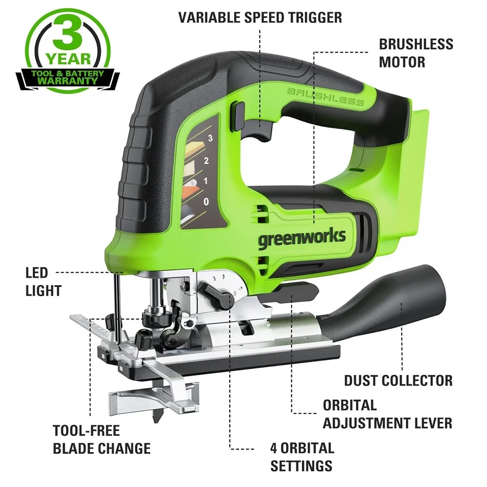 Greenworks Jig Saw 24 Volt 24JS24K - Image 2 of 4
