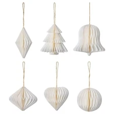 Ikea Vinterfint Tree Ornament Set of 6 Paper 105.813.43 New Free Ship