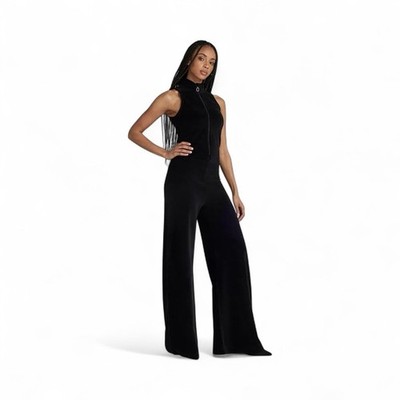 G-STAR WIDE LEG VELVET JUMPSUIT fabric: JUSSY VELVET Size Small NWT Zipper $190