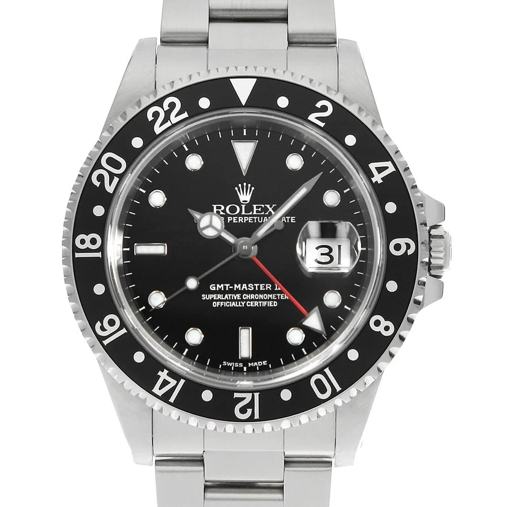 Rolex — ROLEX GMT Master II Black Bezel 16710 black A Number second hand mens