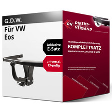 Für VW Eos Typ 1F7/1F8 (G.D.W.) Anhängerkupplung starr + E-Satz 13pol universell