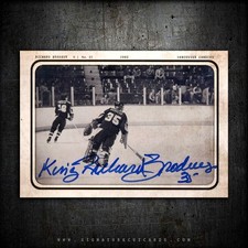 King Richard Brodeur Vancouver Canucks AP Wirephoto Autographed Card - #'d 10