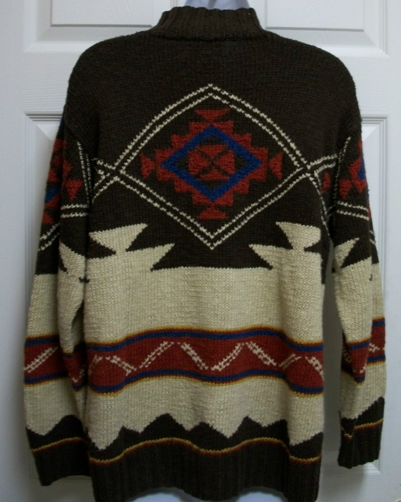 RALPH LAUREN CHIC SOUTHWESTERN HEAVY LINEN COTTON MOCK NECK TUNIC SWEATER TOP PM image 6