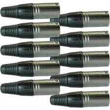 10LOT PACK SERVICEABLE MALE XLR 3PIN MIC MICROPHONE CABLE replacement CONNECTORS