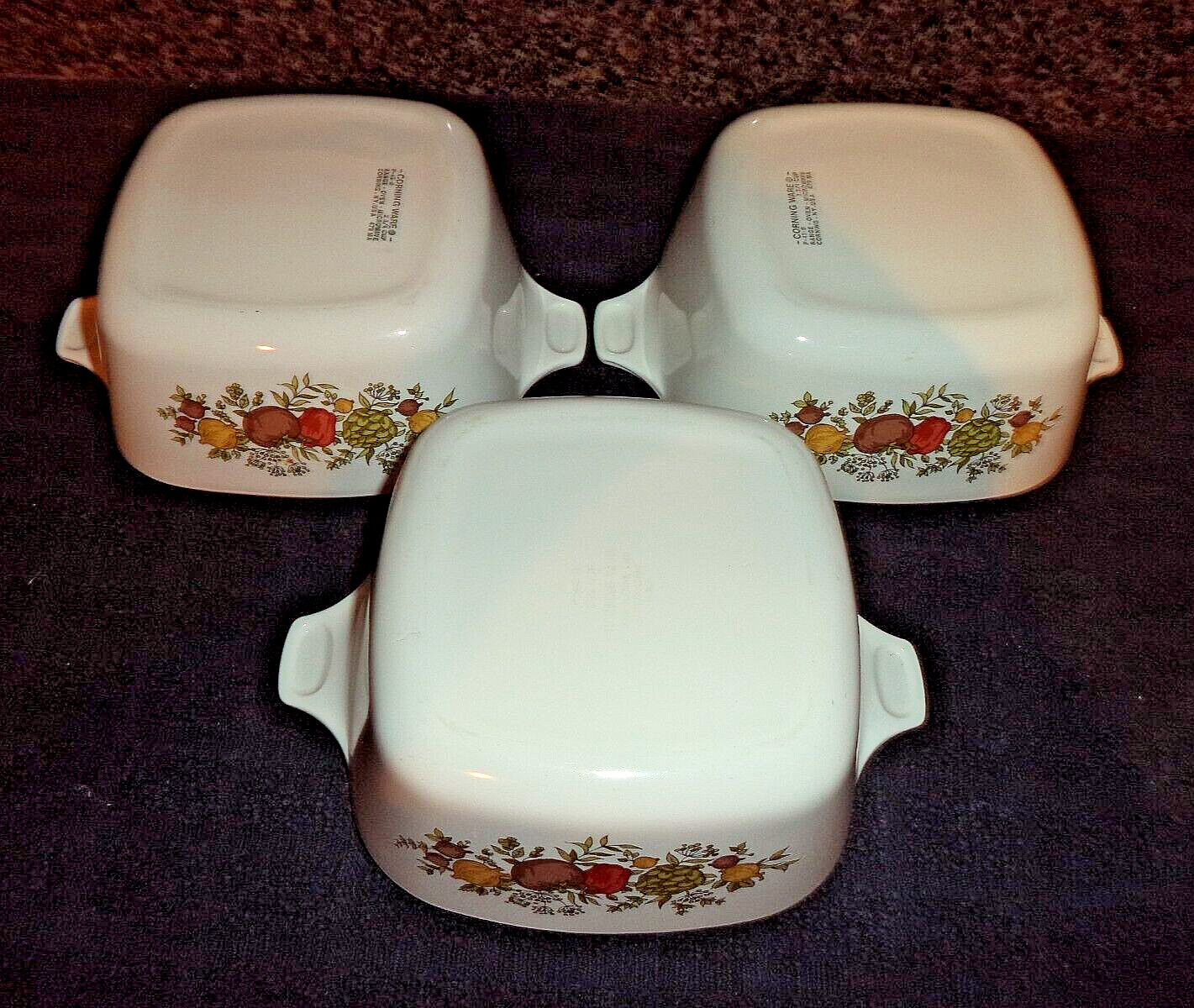 Corning Ware Spice of Life 2 3/4 Cup Petite Casserole Dishes P-43-B, Set of 3!
