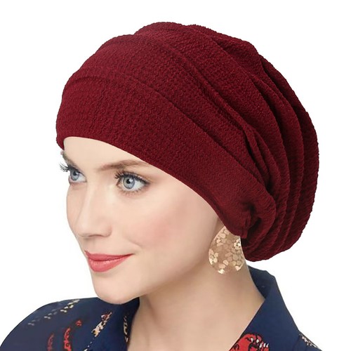 Women Ladies Slouchy Beanie Hat Turban Headwear Hairband Stretch Headwrap Cap - Picture 11 of 14