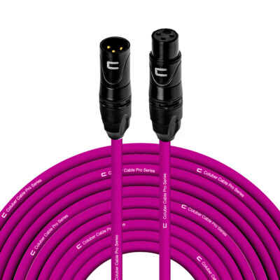 3 Pin XLR Male to Female Balanced Cable - Custom Length Color Microphone Cord
