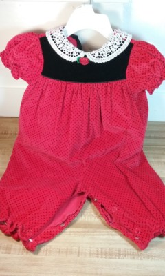 red velvet romper baby