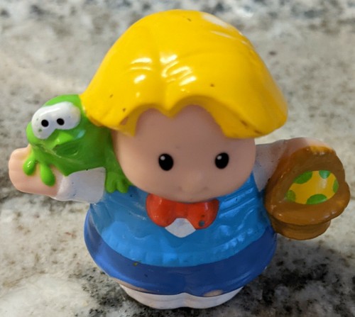 Figura Fisher Price Little People Niño Rubio Cesta de Pascua Rana Eddie