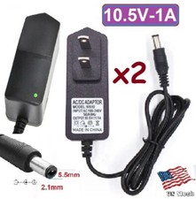 x2 US Plug AC/DC 10.5V 1A 1000mA Switching Power Supply Cord adapter 5.5x2.1mm