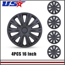 4 Pcs Black Matte 16universal Black Matte Wheel Rim Cover Hubcaps Snap On Car 4 Pcs Black Matte 16universal Black Matte Wheel Rim Cover Hubcaps Snap On Car
