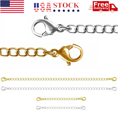 2-Pack Extender / Safety Chain Extender Necklace Bracelet Lobster Lock 3'' or 6''