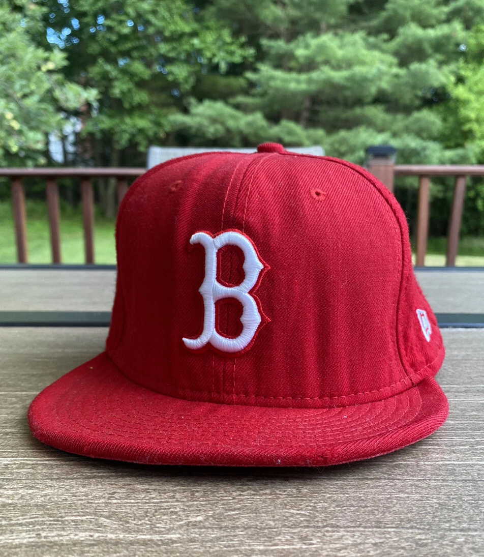 Boston Red Sox New Era Hat 59 Fifty Wool Fitted Baseball Cap Red Size 8